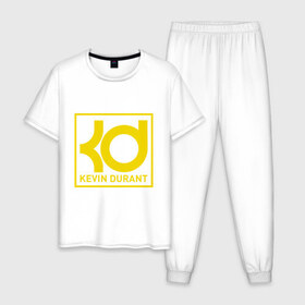 Мужская пижама хлопок с принтом Kevin Durant , 100% хлопок | брюки и футболка прямого кроя, без карманов, на брюках мягкая резинка на поясе и по низу штанин
 | Тематика изображения на принте: 
