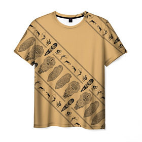 Мужская футболка 3D с принтом Tribal , 100% полиэфир | прямой крой, круглый вырез горловины, длина до линии бедер | african | ethnic | tribal | африка | африканский | оранжевый | трайбал | узор | черный | этно