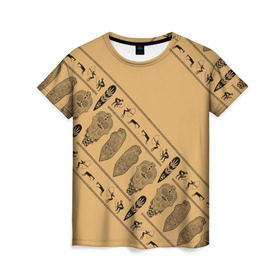 Женская футболка 3D с принтом Tribal , 100% полиэфир ( синтетическое хлопкоподобное полотно) | прямой крой, круглый вырез горловины, длина до линии бедер | african | ethnic | tribal | африка | африканский | оранжевый | трайбал | узор | черный | этно