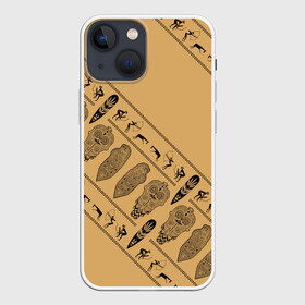 Чехол для iPhone 13 mini с принтом Tribal ,  |  | african | ethnic | tribal | африка | африканский | оранжевый | трайбал | узор | черный | этно