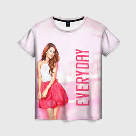 Женская футболка 3D с принтом Ariana Grande , 100% полиэфир ( синтетическое хлопкоподобное полотно) | прямой крой, круглый вырез горловины, длина до линии бедер | ariana grande