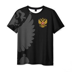 Мужская футболка 3D с принтом Russia - Black collection , 100% полиэфир | прямой крой, круглый вырез горловины, длина до линии бедер | 0x000000123 | black collection | russia | россия