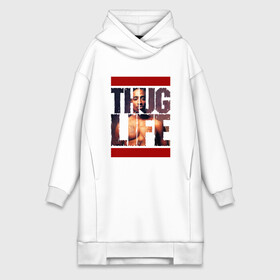 Платье-худи хлопок с принтом THUG LIFE   2pac ,  |  | 2pac | makaveli | амару | ганста | гето | гетто | жизнь головореза | крутой | надпись | песня | реп | репер | слова песни | татуировки | тупак | хип хоп | хипхоп | шакур