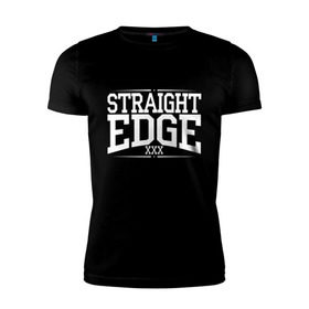 Мужская футболка премиум с принтом straight edge xxx , 92% хлопок, 8% лайкра | приталенный силуэт, круглый вырез ворота, длина до линии бедра, короткий рукав | drugfree | edge | hardcore | punk | sxe