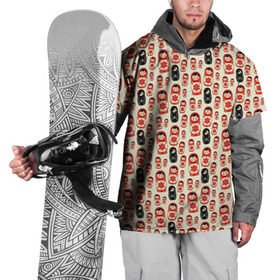 Накидка на куртку 3D с принтом Матрешки и эмо , 100% полиэстер |  | Тематика изображения на принте: матрешки | паттерн | россия