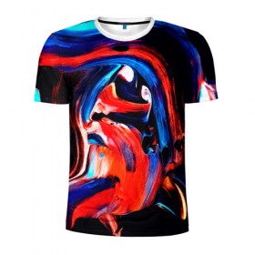 Мужская футболка 3D спортивная с принтом Узоры красок , 100% полиэстер с улучшенными характеристиками | приталенный силуэт, круглая горловина, широкие плечи, сужается к линии бедра | абстракция | потертость | размытые | текстуры | цветные | яркие