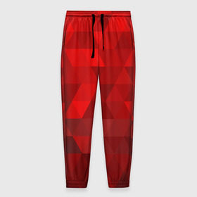 Мужские брюки 3D с принтом Red pattern , 100% полиэстер | манжеты по низу, эластичный пояс регулируется шнурком, по бокам два кармана без застежек, внутренняя часть кармана из мелкой сетки | геометрия | красный | треугольники