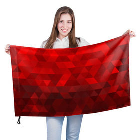 Флаг 3D с принтом Red pattern , 100% полиэстер | плотность ткани — 95 г/м2, размер — 67 х 109 см. Принт наносится с одной стороны | геометрия | красный | треугольники