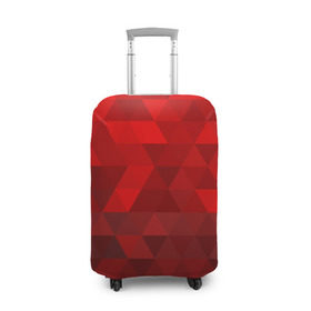 Чехол для чемодана 3D с принтом Red pattern , 86% полиэфир, 14% спандекс | двустороннее нанесение принта, прорези для ручек и колес | геометрия | красный | треугольники