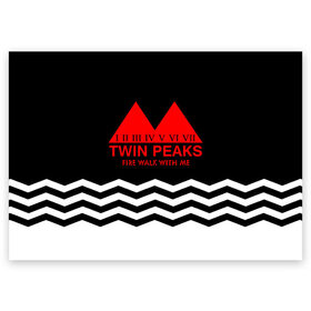 Поздравительная открытка с принтом ТВИН ПИКС , 100% бумага | плотность бумаги 280 г/м2, матовая, на обратной стороне линовка и место для марки
 | logo | twin peaks | арт | надпись | полосы | сериал | текстура | фильмы