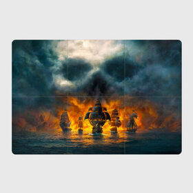 Магнитный плакат 3Х2 с принтом Пираты , Полимерный материал с магнитным слоем | 6 деталей размером 9*9 см | Тематика изображения на принте: корабли | пираты | череп