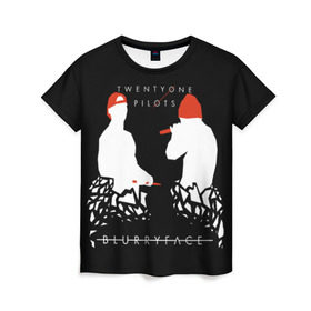 Женская футболка 3D с принтом TOP BlurryFace , 100% полиэфир ( синтетическое хлопкоподобное полотно) | прямой крой, круглый вырез горловины, длина до линии бедер | rock | t.o.p. | top | twenty one pilots | рок