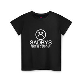Детская футболка хлопок с принтом Sad Boys (Logo) , 100% хлопок | круглый вырез горловины, полуприлегающий силуэт, длина до линии бедер | boy | boys | logo | sad