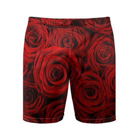 Мужские шорты 3D спортивные с принтом Красные розы ,  |  | букет | красный | розы | цветы