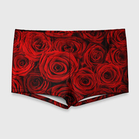 Мужские купальные плавки 3D с принтом Красные розы , Полиэстер 85%, Спандекс 15% |  | букет | красный | розы | цветы