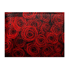 Обложка для студенческого билета с принтом Красные розы , натуральная кожа | Размер: 11*8 см; Печать на всей внешней стороне | букет | красный | розы | цветы