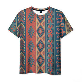 Мужская футболка 3D с принтом Этника Африки , 100% полиэфир | прямой крой, круглый вырез горловины, длина до линии бедер | kniting | pattern | вышивание | вышивка | колосок | одежда | рукоделие | текстуры | узоры | украшение | шитье | этнический