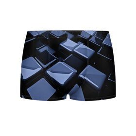Мужские трусы 3D с принтом Стильная абстракция , 50% хлопок, 50% полиэстер | классическая посадка, на поясе мягкая тканевая резинка | abstraction | geometry | абстракция | геометрия | кубики | кубы | фигуры