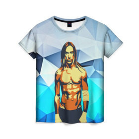 Женская футболка 3D с принтом iggy pop , 100% полиэфир ( синтетическое хлопкоподобное полотно) | прямой крой, круглый вырез горловины, длина до линии бедер | fatality | kismet | rock | rock and roll | игги поп