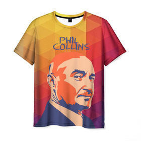 Мужская футболка 3D с принтом Phil Collins , 100% полиэфир | прямой крой, круглый вырез горловины, длина до линии бедер | Тематика изображения на принте: phil collins | актер | альтернатива | британский певец | музыкант | рок