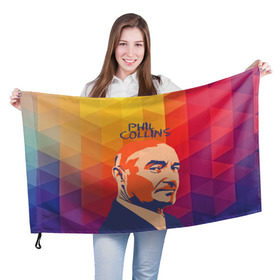 Флаг 3D с принтом Phil Collins , 100% полиэстер | плотность ткани — 95 г/м2, размер — 67 х 109 см. Принт наносится с одной стороны | phil collins | актер | альтернатива | британский певец | музыкант | рок