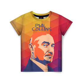 Детская футболка 3D с принтом Phil Collins , 100% гипоаллергенный полиэфир | прямой крой, круглый вырез горловины, длина до линии бедер, чуть спущенное плечо, ткань немного тянется | Тематика изображения на принте: phil collins | актер | альтернатива | британский певец | музыкант | рок
