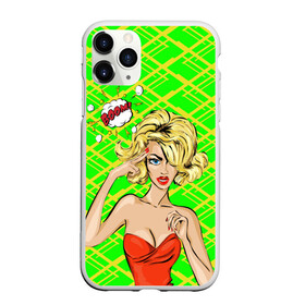 Чехол для iPhone 11 Pro Max матовый с принтом BOOM! , Силикон |  | Тематика изображения на принте: pop art | девушки | квадратики | полосы | поп арт | ретро | текстура