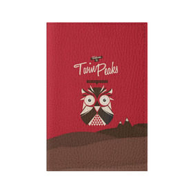 Обложка для паспорта матовая кожа с принтом Добро пожаловать в Twin Peaks , натуральная матовая кожа | размер 19,3 х 13,7 см; прозрачные пластиковые крепления | дьявол | крафт | плакат | ретро | сова | твин пикс