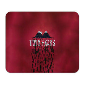 Коврик прямоугольный с принтом Лес Twin Peaks , натуральный каучук | размер 230 х 185 мм; запечатка лицевой стороны | горы | надпись | ретро | твин пикс