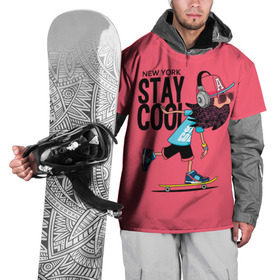 Накидка на куртку 3D с принтом Stay cool , 100% полиэстер |  | Тематика изображения на принте: hipster | skateboard | sport