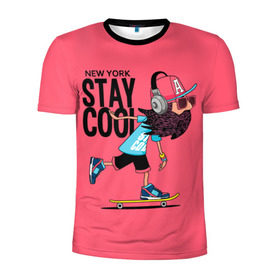 Мужская футболка 3D спортивная с принтом Stay cool , 100% полиэстер с улучшенными характеристиками | приталенный силуэт, круглая горловина, широкие плечи, сужается к линии бедра | hipster | skateboard | sport