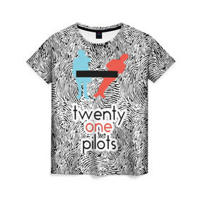 Женская футболка 3D с принтом TOP , 100% полиэфир ( синтетическое хлопкоподобное полотно) | прямой крой, круглый вырез горловины, длина до линии бедер | rock | t.o.p. | top | twenty one pilots | рок