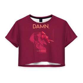 Женская футболка 3D укороченная с принтом Damn , 100% полиэстер | круглая горловина, длина футболки до линии талии, рукава с отворотами | kendrick lamar | кендрик ламар | рэп. | хип хоп