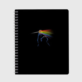Тетрадь с принтом Pink Floyd Cookie Monster , 100% бумага | 48 листов, плотность листов — 60 г/м2, плотность картонной обложки — 250 г/м2. Листы скреплены сбоку удобной пружинной спиралью. Уголки страниц и обложки скругленные. Цвет линий — светло-серый
 | монстр | печеньки | улица сезам