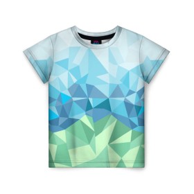 Детская футболка 3D с принтом URAL polygonal , 100% гипоаллергенный полиэфир | прямой крой, круглый вырез горловины, длина до линии бедер, чуть спущенное плечо, ткань немного тянется | polygonal | yaaydesign | екатеринбург | поли | полигональный | россия | урал