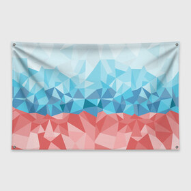 Флаг-баннер с принтом RUSSIA YAAY , 100% полиэстер | размер 67 х 109 см, плотность ткани — 95 г/м2; по краям флага есть четыре люверса для крепления | yaaydesign |   polygonal | полигоны | россия