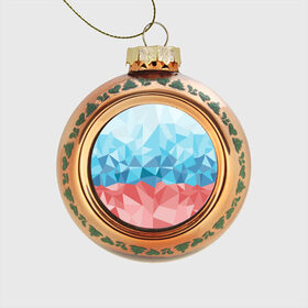 Стеклянный ёлочный шар с принтом RUSSIA YAAY , Стекло | Диаметр: 80 мм | Тематика изображения на принте: yaaydesign |   polygonal | полигоны | россия
