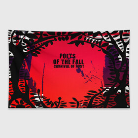 Флаг-баннер с принтом poets of the fall , 100% полиэстер | размер 67 х 109 см, плотность ткани — 95 г/м2; по краям флага есть четыре люверса для крепления | poets of the fall | rock | альтернатива | музыка | поэты | рок | фины