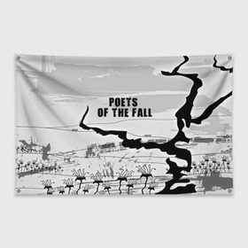 Флаг-баннер с принтом Poets of the fall , 100% полиэстер | размер 67 х 109 см, плотность ткани — 95 г/м2; по краям флага есть четыре люверса для крепления | poets of the fall | rock | альтернатива | музыка | поэты | рок | фины