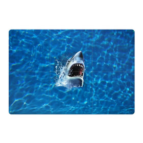 Магнитный плакат 3Х2 с принтом Пасть акулы , Полимерный материал с магнитным слоем | 6 деталей размером 9*9 см | акула | атака | белая | брызги | вода | волны | зубы | капли | море | океан | опасность | синяя | челюсти | эффект
