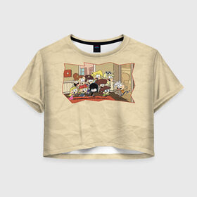 Женская футболка 3D укороченная с принтом The Loud House , 100% полиэстер | круглая горловина, длина футболки до линии талии, рукава с отворотами | the loud house | линкольн лауд | мой шумный дом | мультсериал | мультфильм