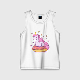 Детская майка хлопок с принтом Единорог ,  |  | donut | pink | star | unicorn | единорог | звезды | конь | милота | пончик | сказка