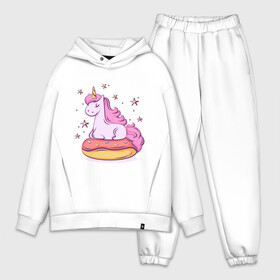 Мужской костюм хлопок OVERSIZE с принтом Единорог ,  |  | donut | pink | star | unicorn | единорог | звезды | конь | милота | пончик | сказка