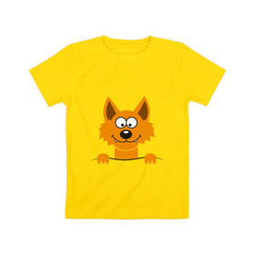Детская футболка хлопок с принтом Хитрый лис , 100% хлопок | круглый вырез горловины, полуприлегающий силуэт, длина до линии бедер | animals | fox | животные | карман | лес | лис | лиса | милый | охота | охотник | хитрый