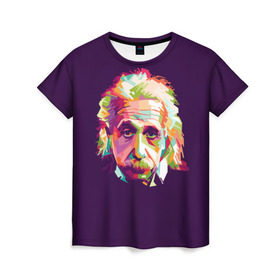 Женская футболка 3D с принтом Альберт Эйнштейн , 100% полиэфир ( синтетическое хлопкоподобное полотно) | прямой крой, круглый вырез горловины, длина до линии бедер | albert einstein | идея | интеллект | искусство | наука | открытие | прикол | профессор | ум | учёный | юмор