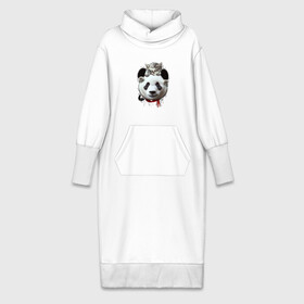Платье удлиненное хлопок с принтом Панда и котенок ,  |  | cat | panda | добро | друг | животные | кот | котенок | кошка | лучший | медведь | милый | мишка | нежный | панда