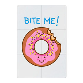 Магнитный плакат 2Х3 с принтом Укуси меня , Полимерный материал с магнитным слоем | 6 деталей размером 9*9 см | bart | donut | food | homer | simpsons | аппетит | барт | гомер | еда | мультфильм | пончик | симпсоны | сладкий