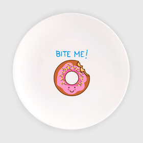 Тарелка с принтом Укуси меня , фарфор | диаметр - 210 мм
диаметр для нанесения принта - 120 мм | Тематика изображения на принте: bart | donut | food | homer | simpsons | аппетит | барт | гомер | еда | мультфильм | пончик | симпсоны | сладкий