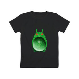 Детская футболка хлопок с принтом Хранитель леса , 100% хлопок | круглый вырез горловины, полуприлегающий силуэт, длина до линии бедер | Тематика изображения на принте: totoro | миадзаки | сосед | тоторо
