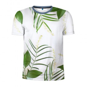 Мужская футболка 3D спортивная с принтом Растительность , 100% полиэстер с улучшенными характеристиками | приталенный силуэт, круглая горловина, широкие плечи, сужается к линии бедра | природа | цветы